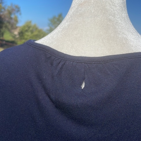 Xcvi Blue Satin Vneck Short Sleeve Tee M - Picture 6 of 10